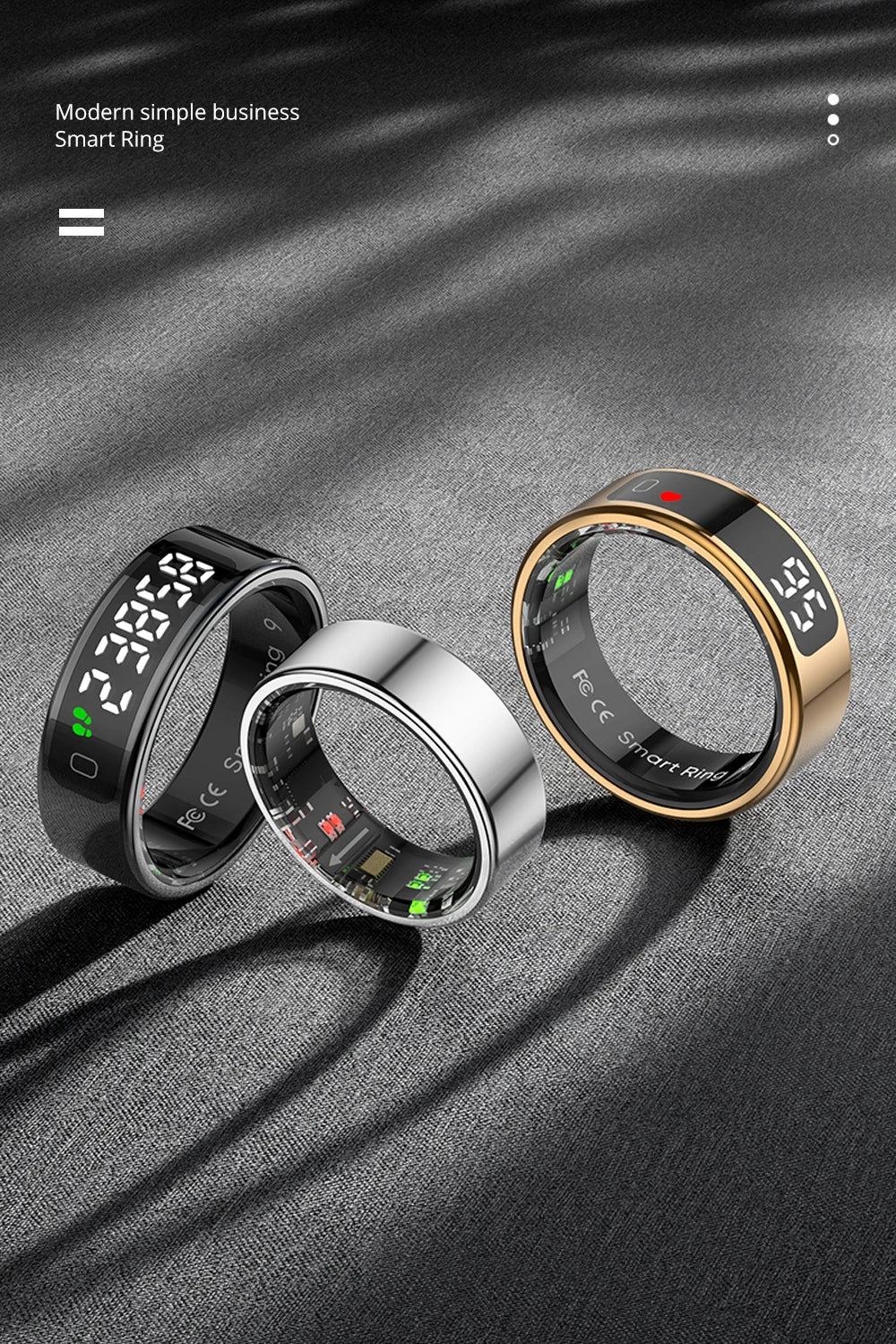 COLMI R12 Smart Ring with Touch Display, Wireless Charging, Health & Fitness Tracker, 5ATM Waterproof for Men & Women