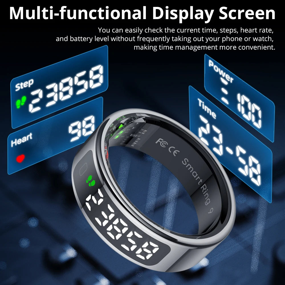 COLMI R12 Smart Ring with Touch Display, Wireless Charging, Health & Fitness Tracker, 5ATM Waterproof for Men & Women
