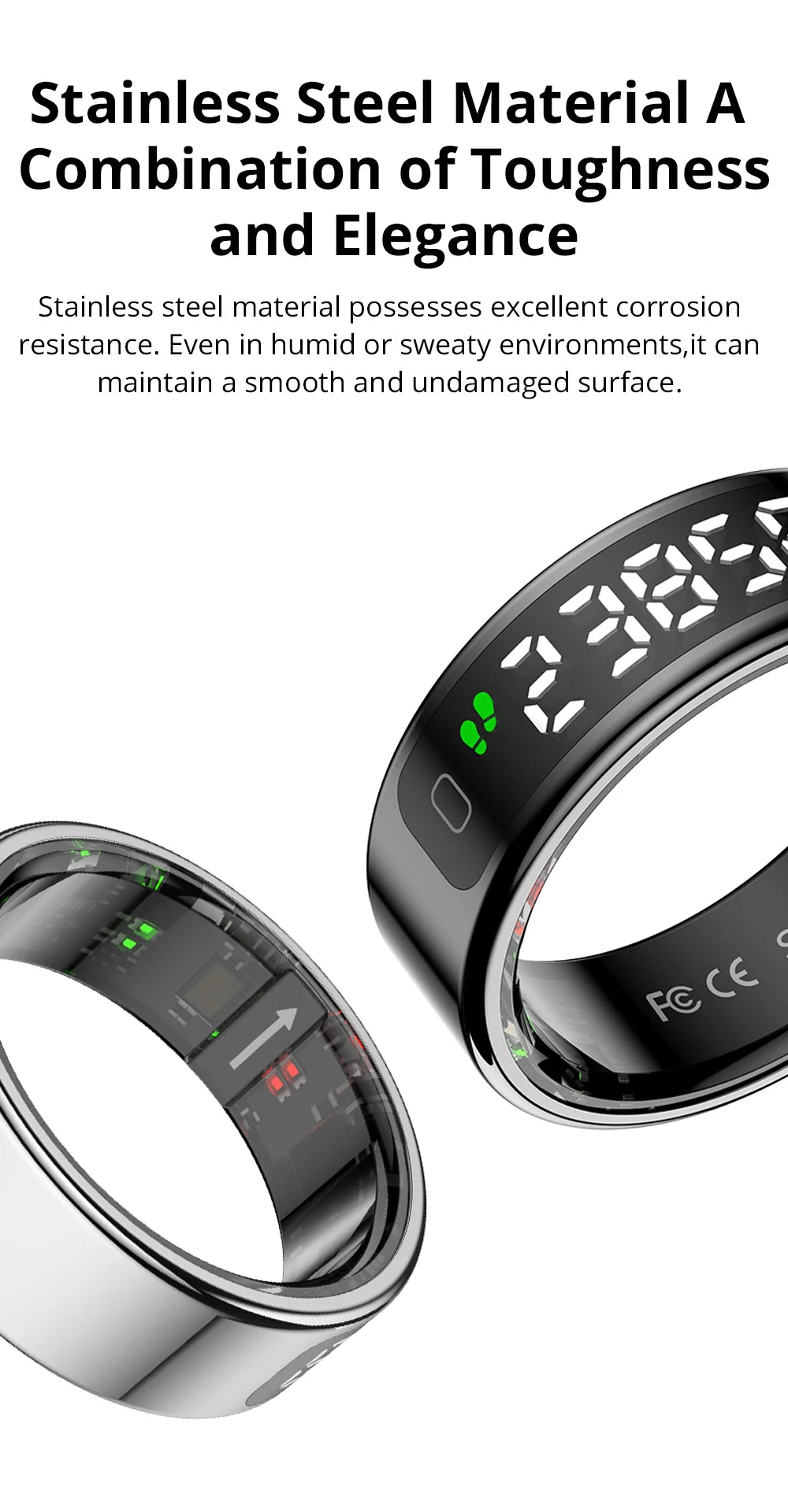 COLMI R12 Smart Ring with Touch Display, Wireless Charging, Health & Fitness Tracker, 5ATM Waterproof for Men & Women