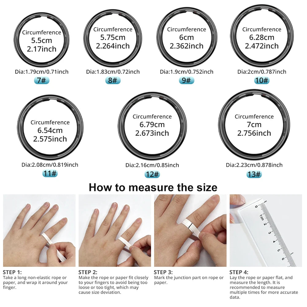COLMI R12 Smart Ring with Touch Display, Wireless Charging, Health & Fitness Tracker, 5ATM Waterproof for Men & Women