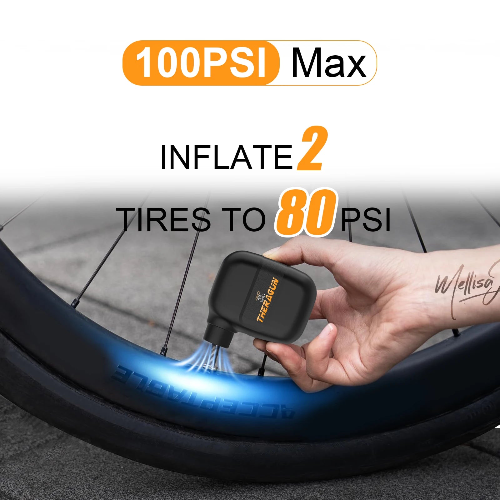 Portable Electric Bike Pump – 100PSI Rechargeable Inflator with Type-C, Compatible with Schrader & Presta Valves