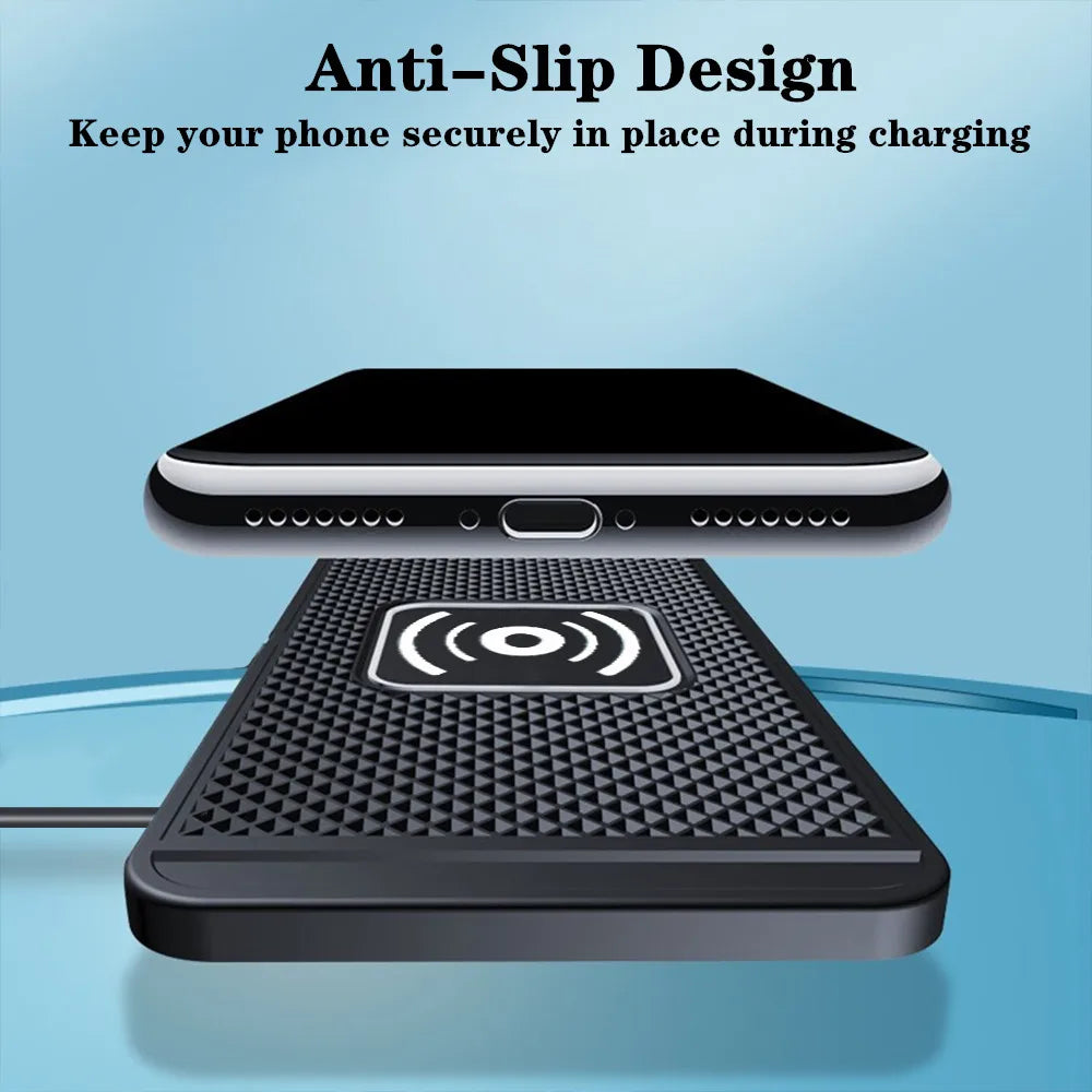 Ccem Ribbons™ 15W Wireless Car Charger Pad – Fast Charge Stand for iPhone 16/15/14 & Samsung S24/S23