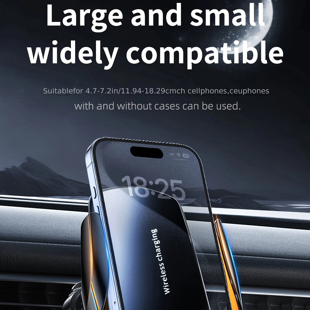 Ccem Ribbons™ Y10 Pro-Series – 15W Fast Wireless Car Charger & Auto-Clamping Phone Mount