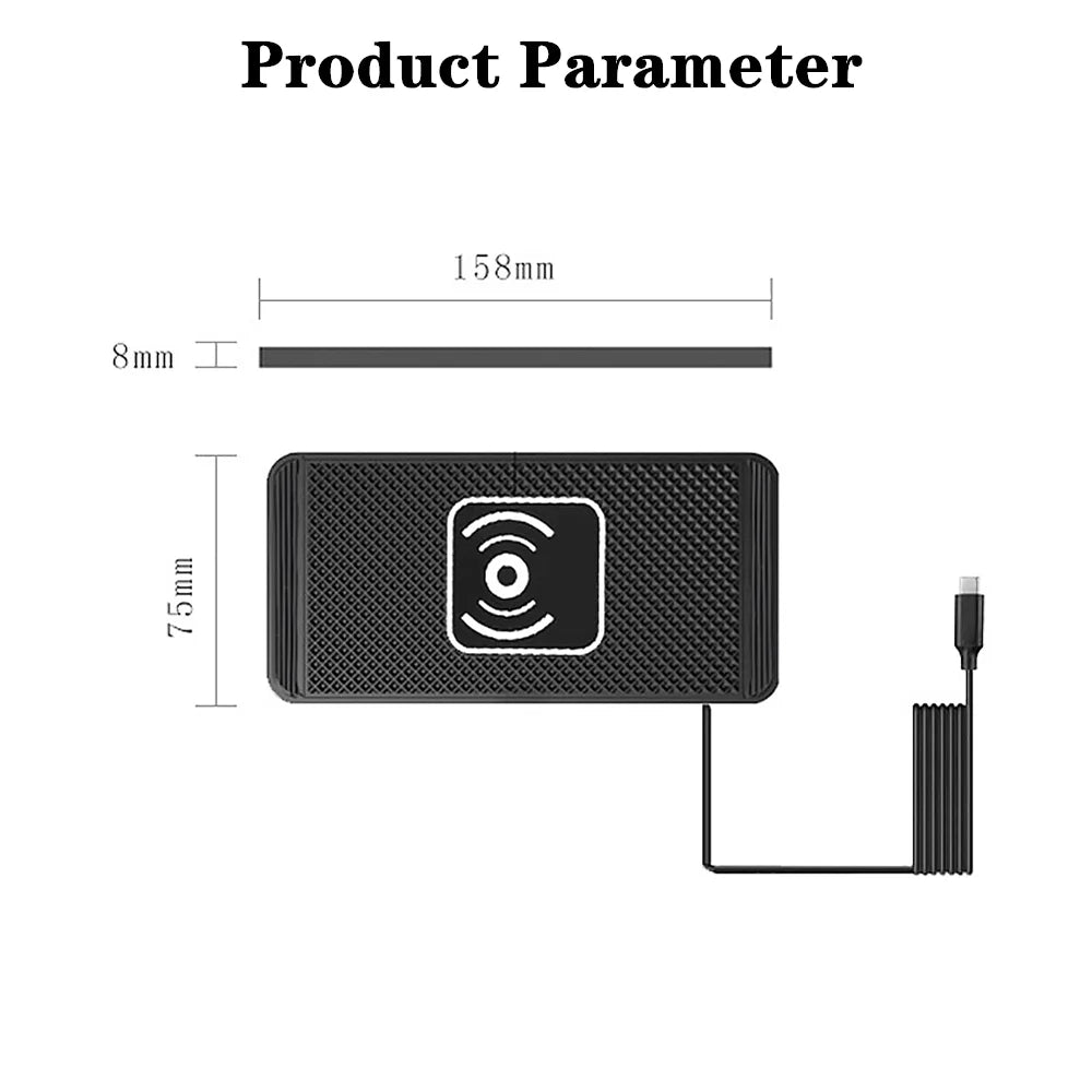 Ccem Ribbons™ 15W Wireless Car Charger Pad – Fast Charge Stand for iPhone 16/15/14 & Samsung S24/S23