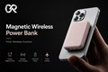 CCEM™ Premium Magnetic Wireless Power Bank attached to a smartphone featuring fast wireless charging, strong magnetic hold, 5000mAh portable battery, and ultra-slim matte black premium design.